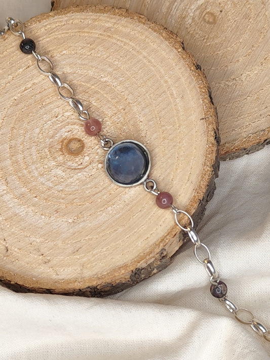 Pulsera fluorita y turmalinas