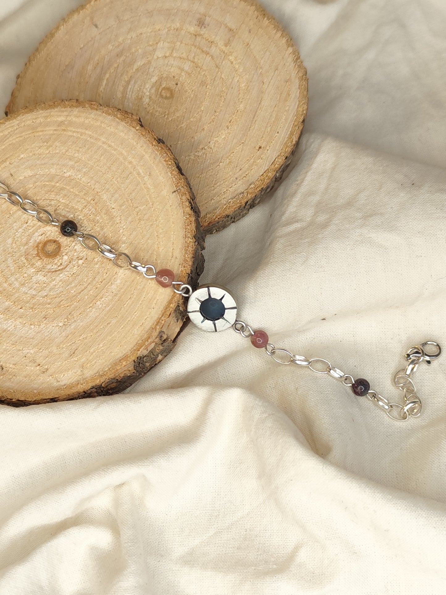 Pulsera fluorita y turmalinas