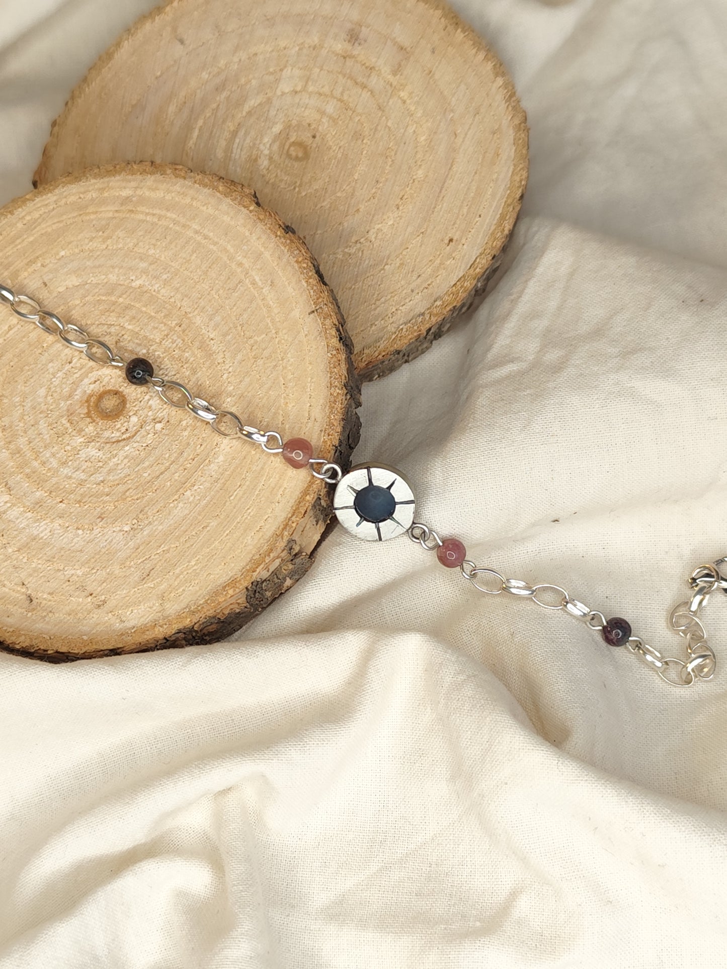 Pulsera fluorita y turmalinas