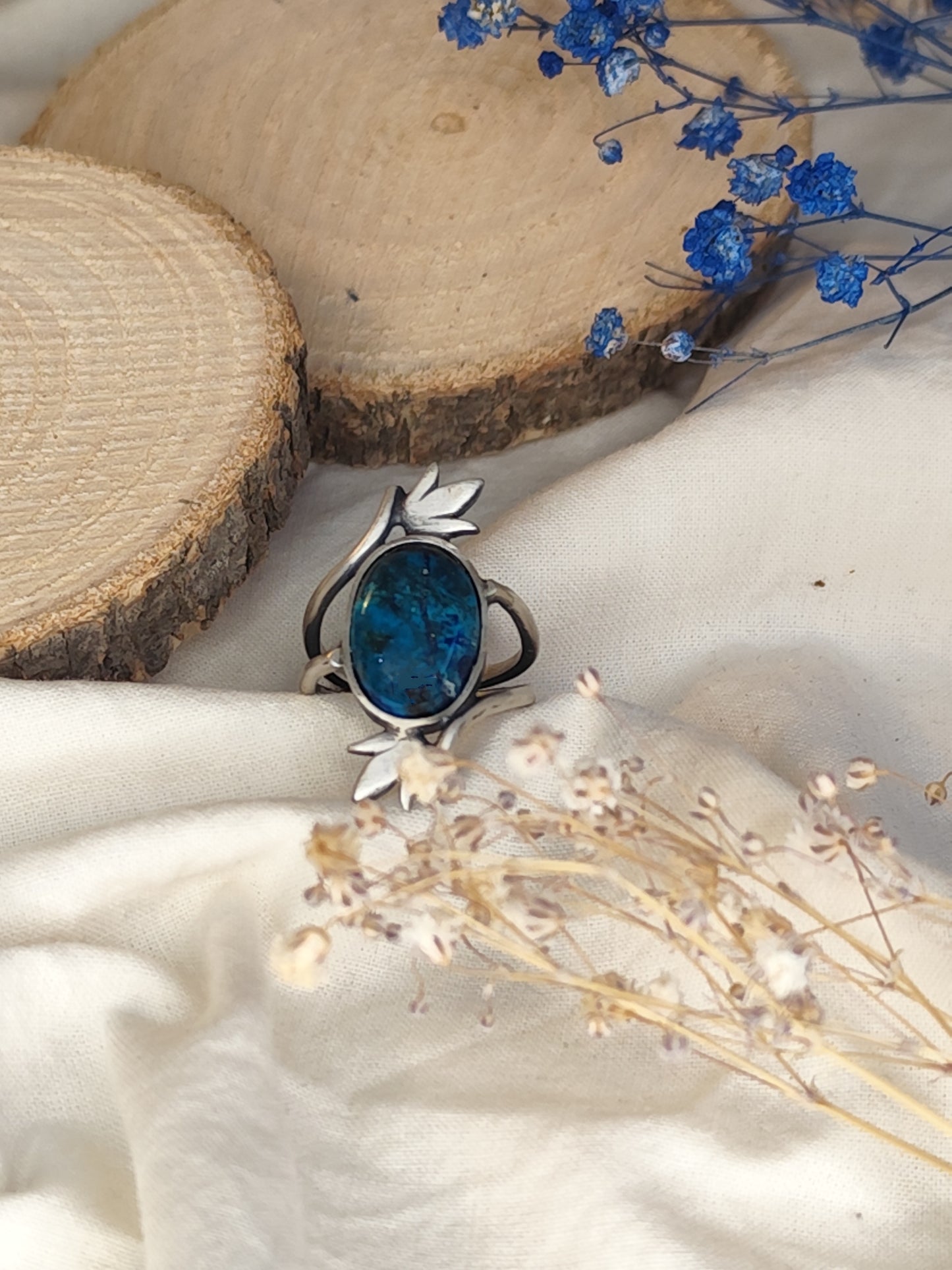 Anillo crisocola azurita