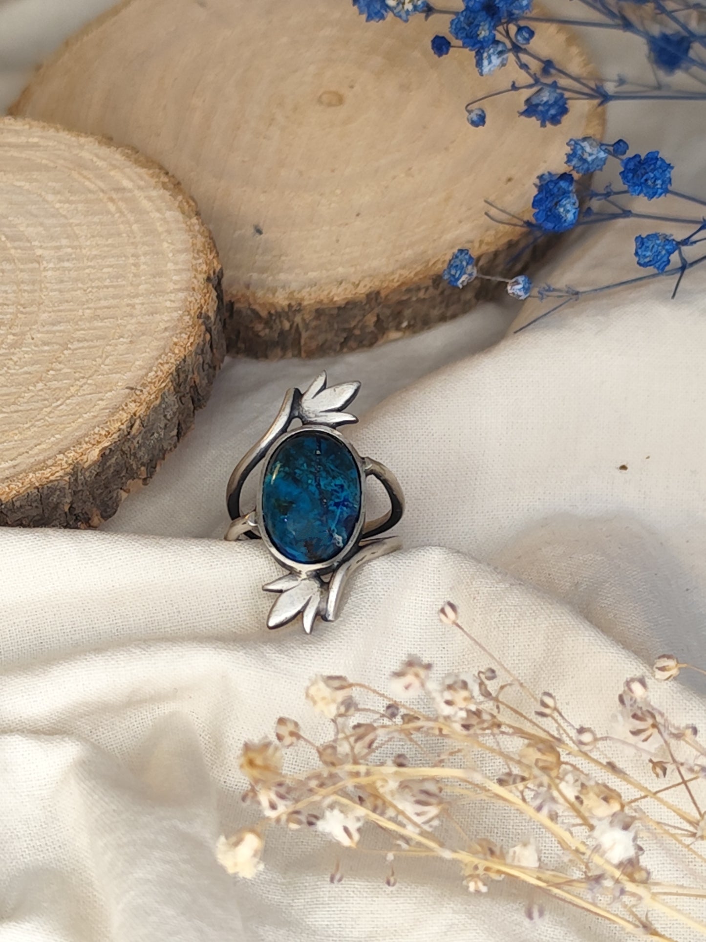 Anillo crisocola azurita