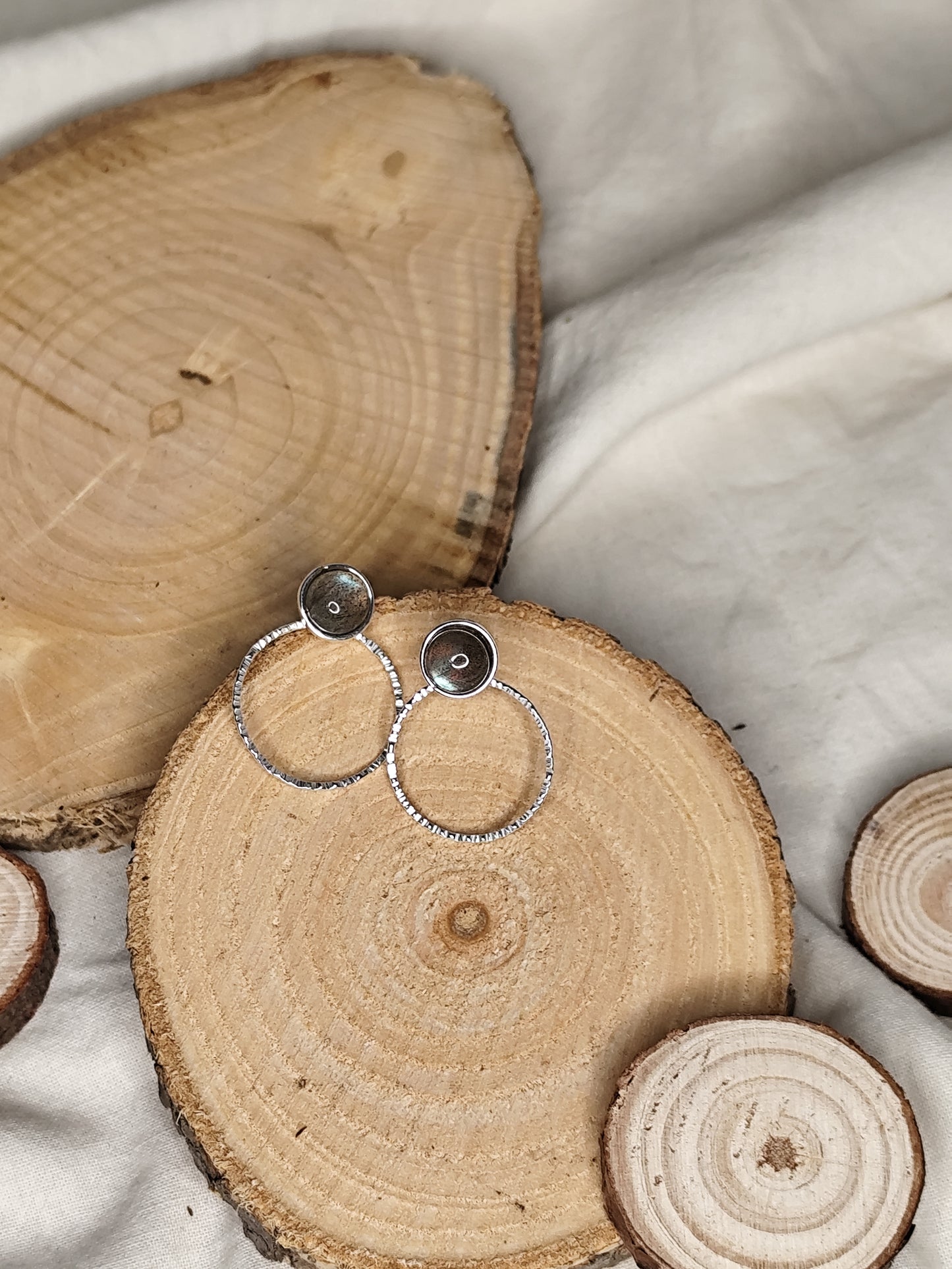 Pendientes desmontables labradorita