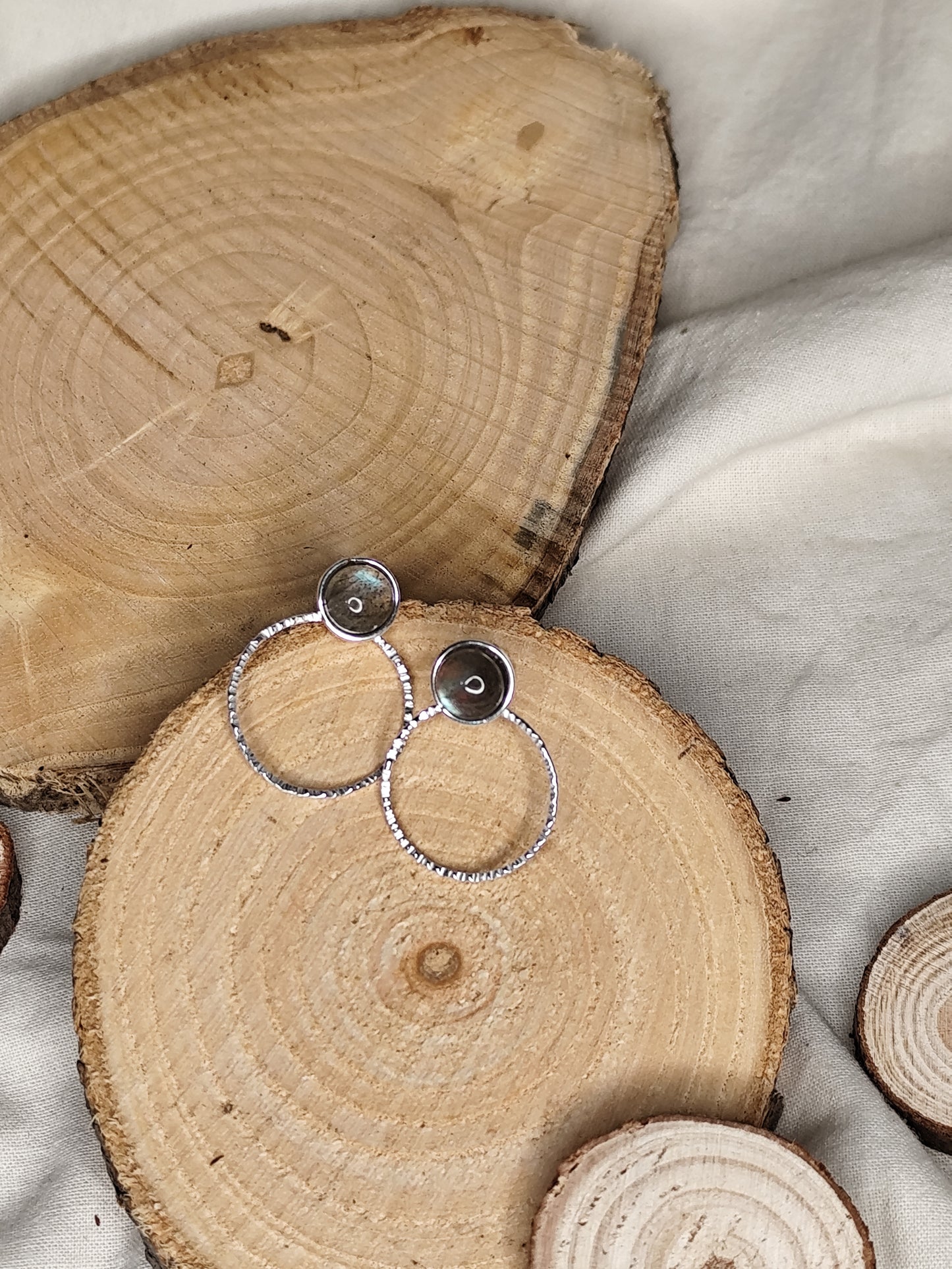 Pendientes desmontables labradorita