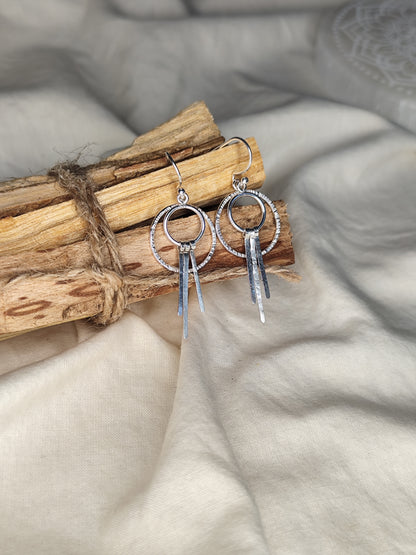 Pendientes Dual. Joya artesanal en plata