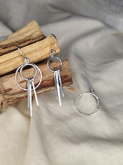 Pendientes Dual. Joya artesanal en plata