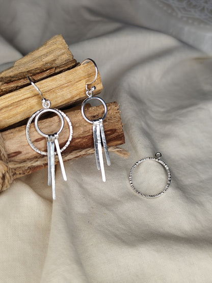 Pendientes Dual. Joya artesanal en plata