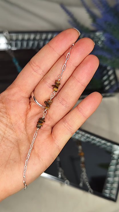 Pulsera piedra natural. Joya artesanal en plata